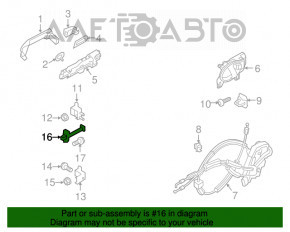 Limitatorul ușii din spate stânga Nissan Versa Note 13-19