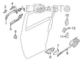 Blocarea ușii din spate dreapta a Nissan Altima 13-18