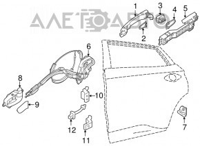 Замок двери задней правой Nissan Murano z52 15-