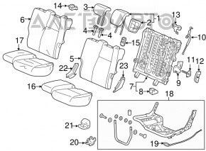 Задний ряд сидений 2 ряд Honda HR-V 16-22 без airbag, мех, тряпка сер, под чистку