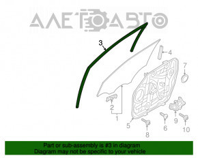 Уплотнитель стекла передний правый Hyundai Tucson 16-21