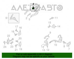 Capacul manetei exterioare stânga față Hyundai Tucson 16-20 crom