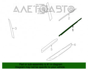 Moldură ușă-sticlă spate centrală dreapta Infiniti JX35 QX60 13-