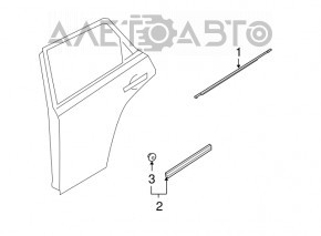 Молдинг дверь-стекло центральный задний правый Infiniti FX35 FX45 03-08