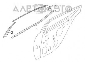 Молдинг дверь-стекло центральный задний левый Nissan Altima 19-