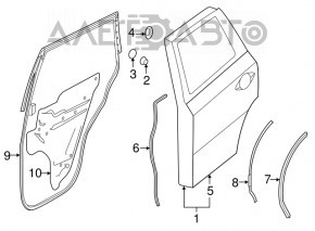 Уплотнитель двери задней правой Infiniti JX35 QX60 13-
