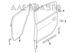 Уплотнитель двери задней правой Nissan Leaf 13-17