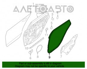 Уплотнитель двери задней правой Nissan Sentra 13-19