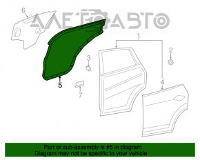 Уплотнитель двери задней правой Nissan Rogue 14-20