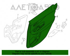 Capacul usii cardului din spate dreapta pentru Nissan Murano z52 15-18, piele neagra