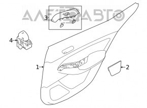 Capacul usii cartela spate dreapta Nissan Altima 19- piele neagra