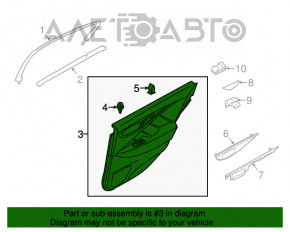 Capacul usii, cartela din spate stanga Infiniti Q50 14- gri.