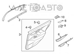 Capacul usii, cartela din spate stanga Infiniti Q50 14- gri.