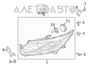 Far stânga față Mitsubishi Eclipse Cross 18- halogen gol, nou, neoriginal.