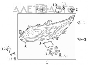 Suport far stânga sus Mitsubishi Eclipse Cross 18 - nou original OEM