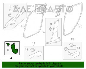 Capacul amortizorului frontal dreapta jos Honda HR-V 16-22 negru