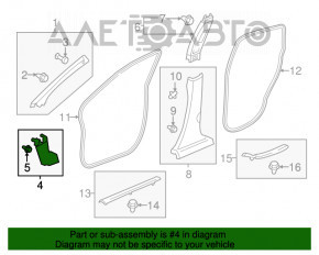 Capacul amortizorului frontal dreapta jos Honda CRV 17-22 negru.