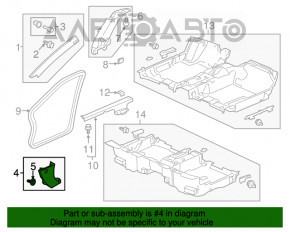 Capacul amortizorului frontal stânga jos Honda Accord 13-17 negru