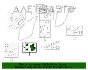 Capacul stâlpului frontal stânga jos Honda Civic X FC 16-21 4d negru