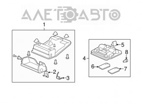 Plafonul de iluminare frontal pentru Acura MDX 07-13 gri, sub trapă