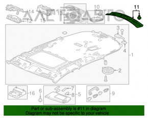 Накладка потолка задняя Acura MDX 14-20 серая