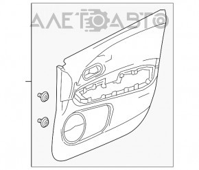 Capacul ușii, cartela din față dreapta Honda HR-V 16-22 negru cu inserție gri, cotiera din piele gri, pentru reacoperire, uzuri