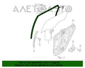 Уплотнитель стекла задний правый Hyundai Tucson 16-21