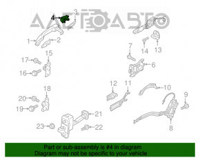 Capacul mânerului exterior al ușii din spate stânga pentru Hyundai Tucson 16-20