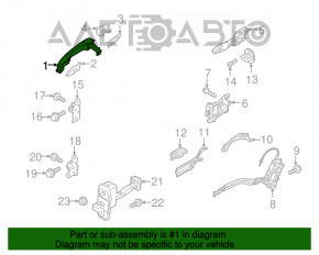 Mânerul ușii exterioare din spate dreapta pentru Hyundai Tucson 16-20 crom