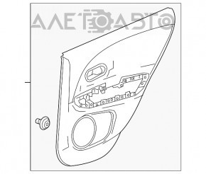 Capacul usii cardul din spate dreapta Honda HR-V 16-22 negru cu insertie gri, pentru curatare chimica.