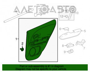 Capacul usii cardul din spate dreapta Honda HR-V 16-22 negru cu insertie gri, pentru curatare chimica.