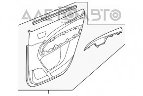 Capacul usii spate dreapta pentru Acura MDX 14-16, gri.