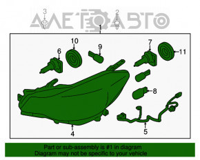 Фара передняя правая Subaru XV Crosstrek 13-17 голая