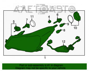 Far dreapta față Subaru Forester 14-16 complet asamblată SJ pre-restilizare cu xenon