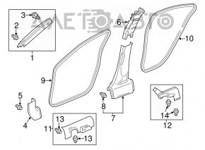 Capacul suportului frontal dreapta superioara pentru Acura ILX 13-18 bej.