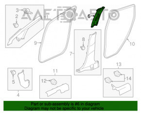 Capacul stâlpului central, curea superioară dreapta Honda HR-V 16-22