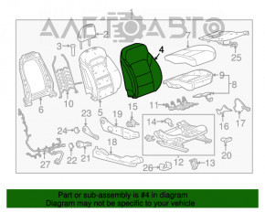 Пассажирское сидение Chevrolet Cruze 16- без airbag, мех, тряпка, черн