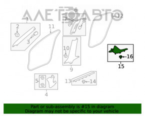 Накладка порога задняя правая Honda Civic X FC 16-21 4d черная, потёрта