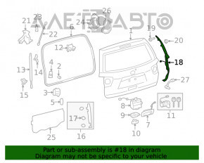 Senzorul de înclinare a ușii portbagajului dreapta Toyota Sequoia 08-16