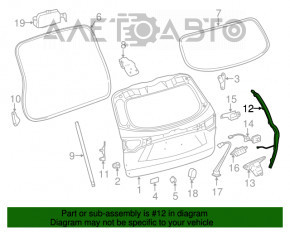 Senzorul de înclinare a ușii portbagajului dreapta Toyota Highlander 14-19