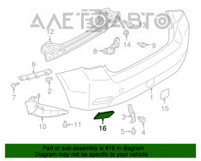 Reflectorul din bara spate dreapta pentru Subaru Impreza 5d 17-