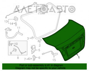 Capac portbagaj Nissan Altima 13-15 pre-restilizare pentru spoiler grafit KAD