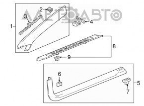 Capacul pragului din față stânga pentru Chevrolet Camaro 16- cabriolet intern.