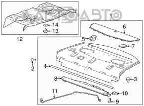 Raftul din spate Cadillac CTS 14 - negru