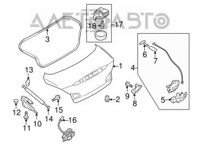 Buclele capacului portbagajului dreapta pentru Infiniti G25 G35 G37 4d 06-14