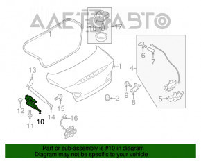 Buclele capacului portbagajului stânga Infiniti G25 G35 G37 4d 06-14