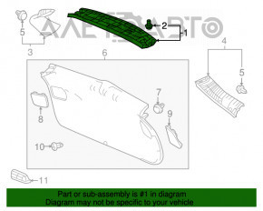 Capacul portbagajului superior al usii Honda HR-V 16-22 negru