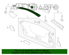 Обшивка двери багажника верхняя Acura MDX 14-20 серая, царапины