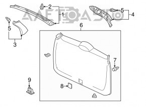 Обшивка двери багажника верхняя левая Honda CRV 12-14 дорест