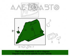 Capacul arcului drept Honda HR-V 16-22 negru